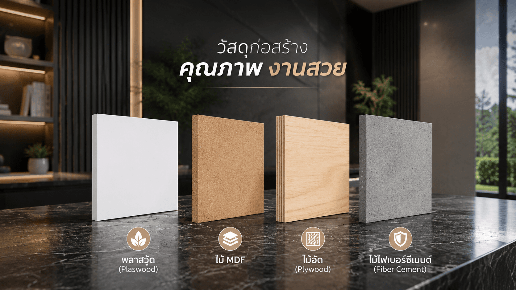 พลาสวูด vs MDF vs ไม้อัด vs สมาร์ทบอร์ด: เลือกแบบไหนคุ้มและเหมาะกับงานคุณที่สุด?
